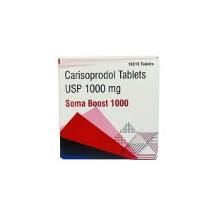 Somaboost 1000mg carisoprodol packaging front