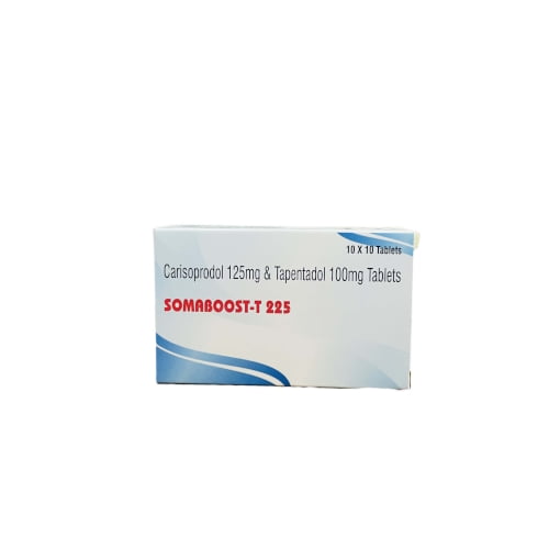 SomaBoost-T contains 125mg carisoprodol and 100mg tapentadol